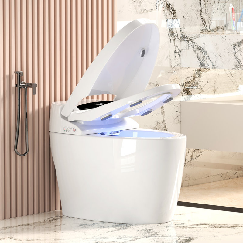 Toilette intelligente avec siège chauffant pour bidet, fonction d'ouverture / fermeture automatique, de sécheuse et d'eau chaude