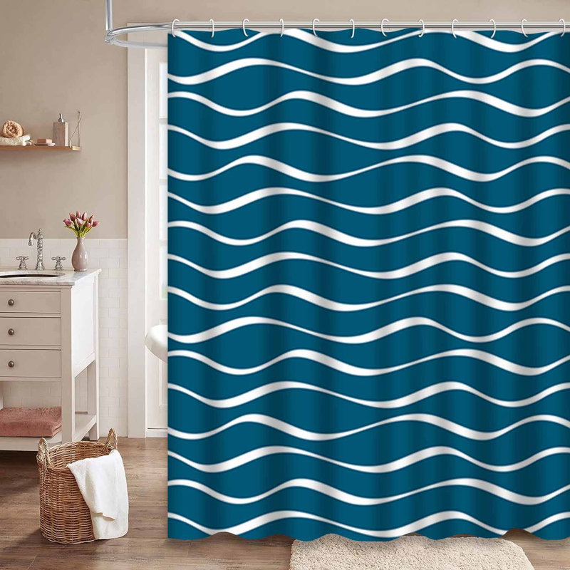 Rideau de douche Water Wave, L 72 po x l 78 po
