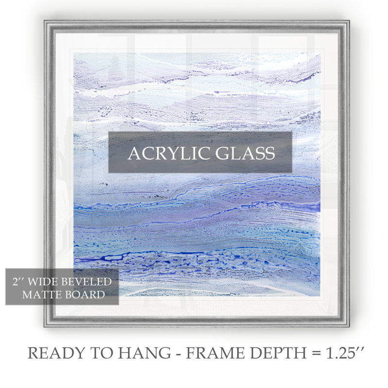 « ultra mauve ii »-reproduction d’art sur toile, H 22,5 po x l 22,5 po x P 1,5 po, Cadre argenté