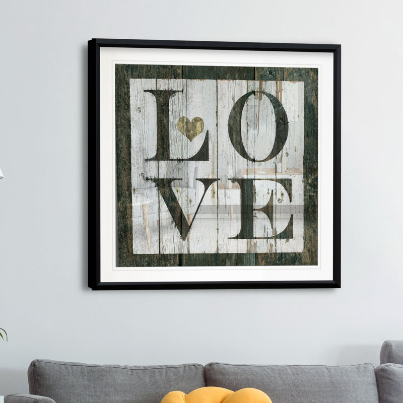 «Love», reproduction d'art textuel, H 17,5 po x l 17,5 po x P 1,5 po, Cadre plastique noir