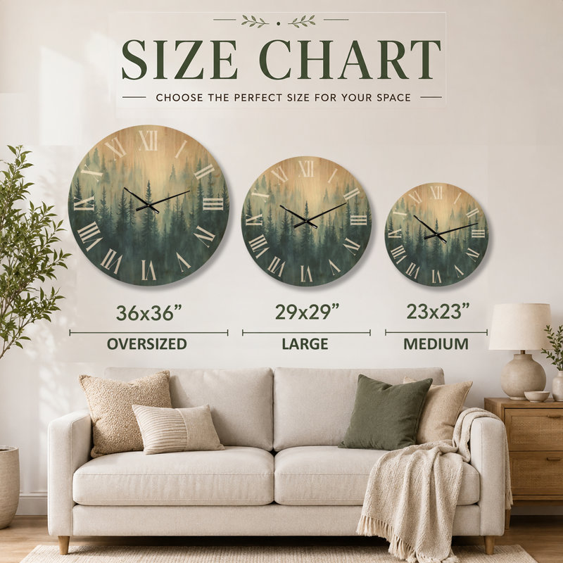 Grande horloge murale en bois, Large