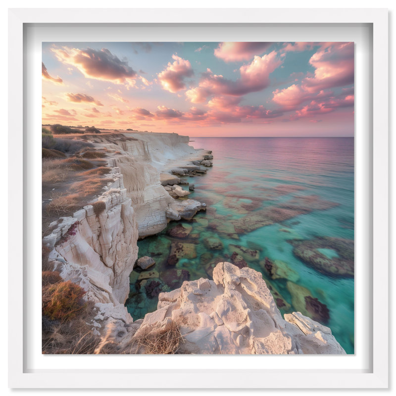 Coastal Edge IV Print by Oliver Gal, White Shadowbox, 31.5"H x 31.5"W