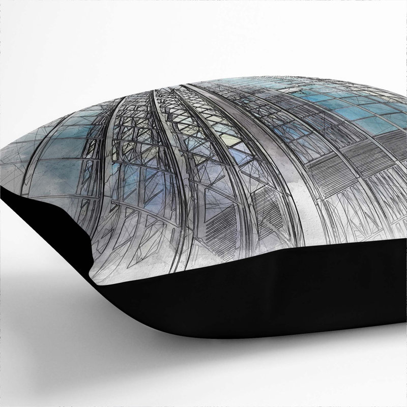 Square Throw Cushion, Black, 40cm H x 40cm W x 15cm D