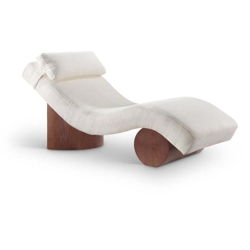 Méridienne Marcella, Tissu crème en polyester, Brun