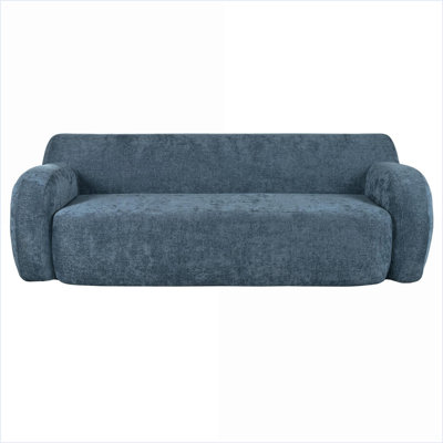 Canapé d'appoint incurvé minimaliste 3 places 81,5 po Sofas Polyester | Bleu foncé