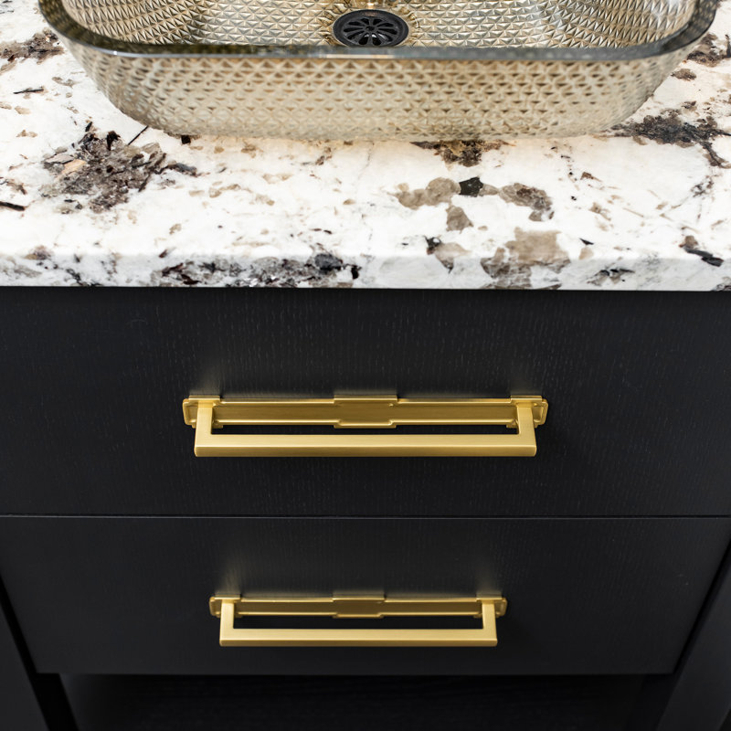 Coventry Collection Pull Backplate, 5.06" H x 1.25" W, Brushed Golden Brass