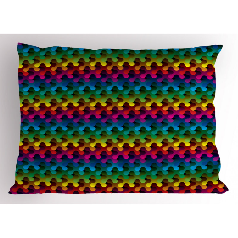 Trippy Polyester Geometric Sham Set, Twin
