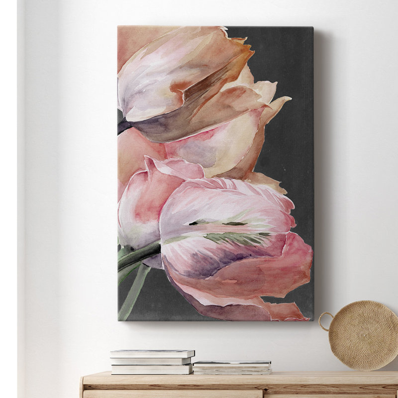 Toile tendue pastel perroquet de qualité supérieure - prête à être accrochée, H 36 po x l 24 po x P 1,5 po