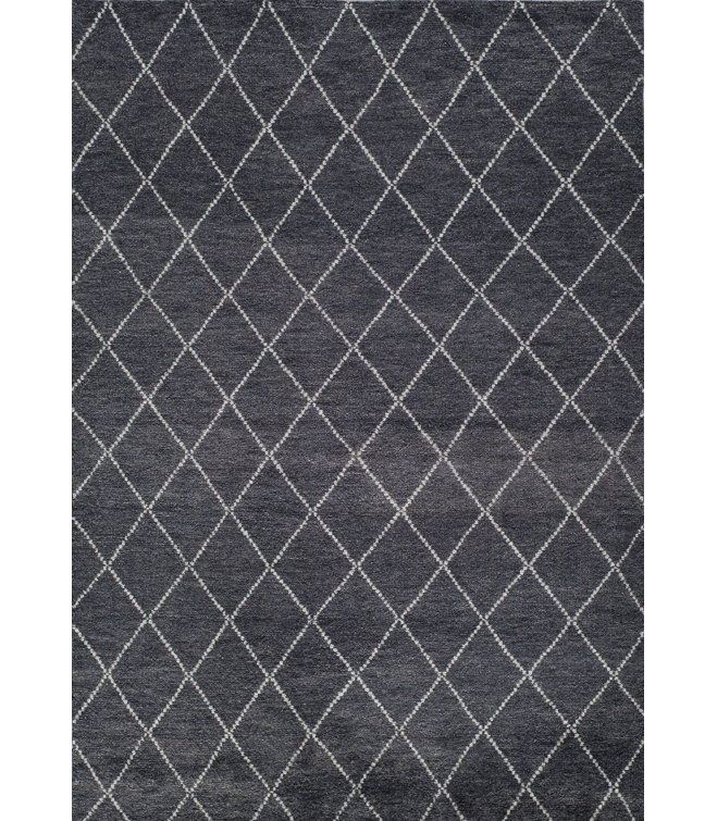 Atlas Wool Geometric Area Rug in Charcoal
