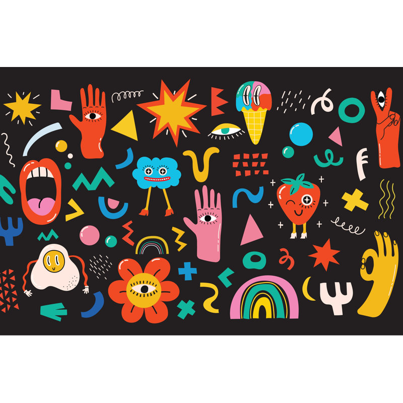 Set Of Cartoon Designs by Virinka - Wrapped Canvas Print, 30cm H x 46cm W