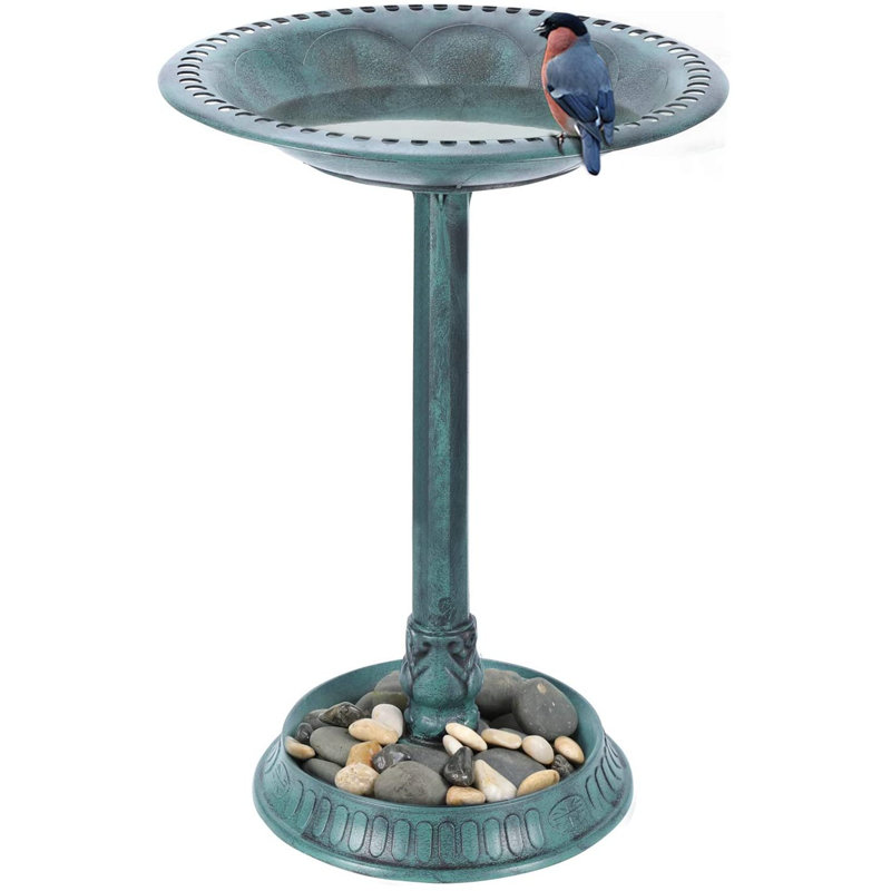 Tubbs Resin Fountain Birdbath, Green