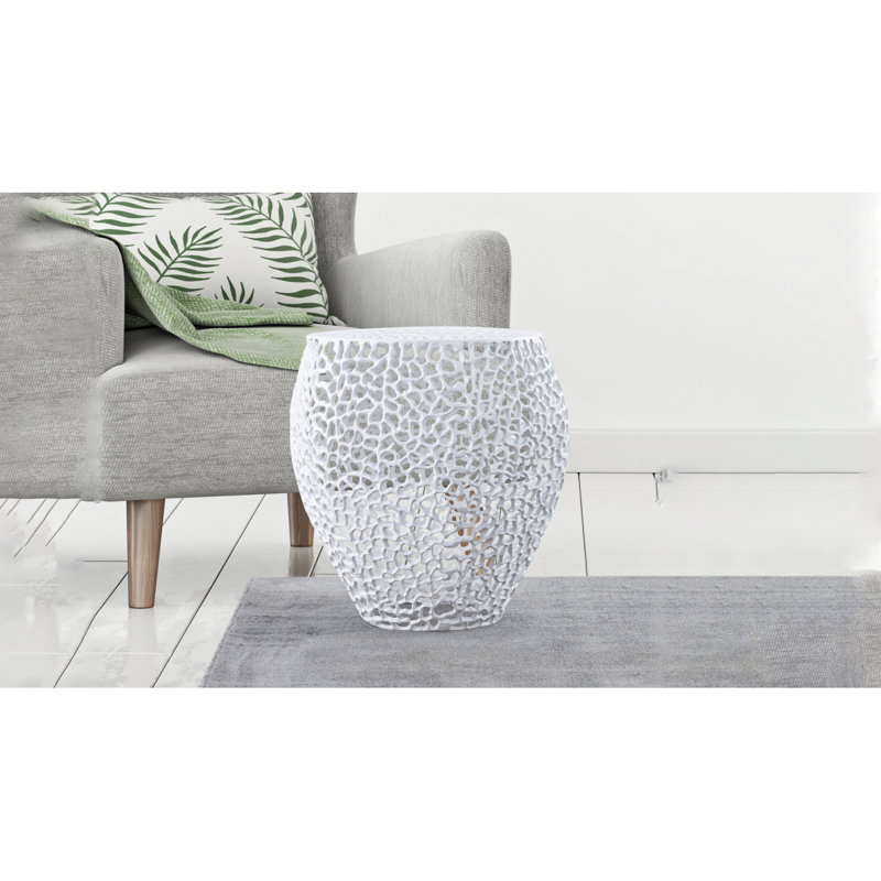 Table d'appoint latérale blanche (inventaire CA), Blanc