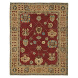 Dorset Wool Floral Area Rug in Beige/Red