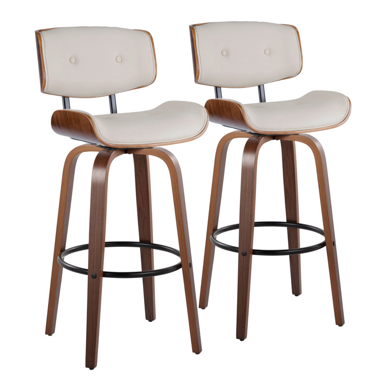 Arabelle Swivel Upholstered Counter Stool, Cream