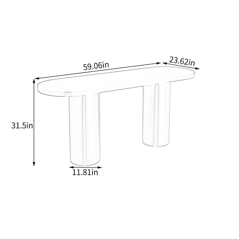Table de présentation en fer noir mat, H 31,5 po x l 59,06 po x P 23,62 po