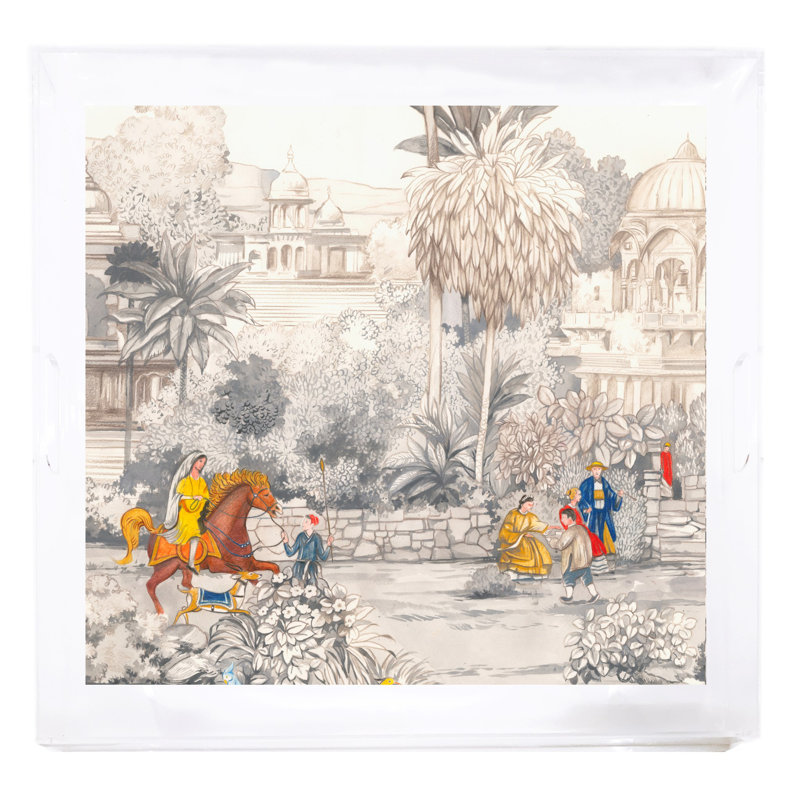 Plateau décoratif carré India India, 15"W x 15"D x 2"H