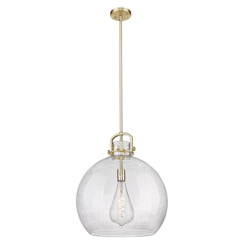 Luminaire suspendu à tige 1 lumière 18 "Sligo, Grainé, H 20,5 po x l 18 po x P 18 po, Bronze champagne