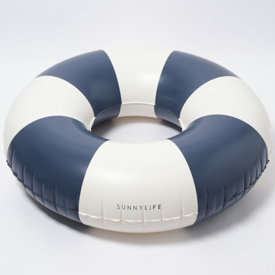 Anneau de piscine tubulaire: rayures bleu marine