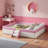Upholstered Daybed Frame With Fence And Stairs-1003826257-1003826259