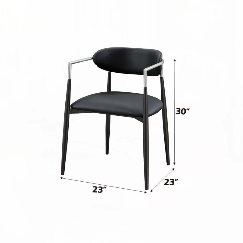 Ensemble de chaises de salle à manger rembourrées en similicuir avec accoudoirs, 4 pieds