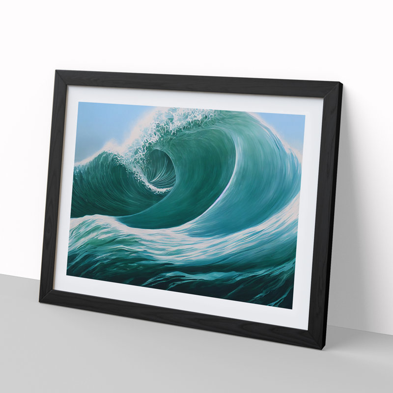 Striking Ocean Wave Vol.1 - Single Picture Frame Painting, Black, 25cm H x 34cm W x 2cm D