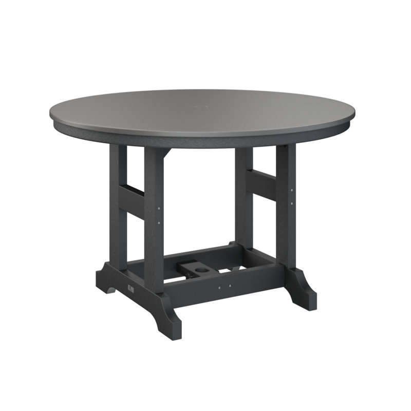 Table de bar ronde Berlin Garden, Acier inoxydable martelé, Noir, H 39,5 po x l 48 po x P 48 po