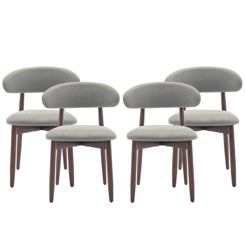 Chaise d'appoint rembourrée en bois massif Vannie, Vert