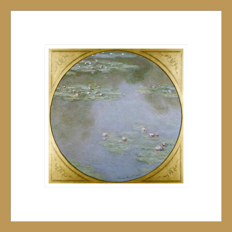 «Waterlilies» par Claude Monet, impression giclée encadrée, H 13,75 po x l 13,75 po