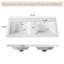 Meuble-lavabo double 47,24 pouces avec comptoir en bois massif, armoire en MDF, portes à fermeture en douceur, tiroirs divisés, meuble-lavabo mural moderne