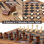 Ensemble de meubles de table de jeu en bois à carreaux d'échecs et backgammon 3 en 1, 25 po x 25 po, très grand 4 po