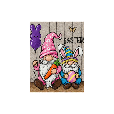 Drapeau des lapins gnomes de Pâques, pour l'intérieur et l'extérieur, L 70 x l 47
