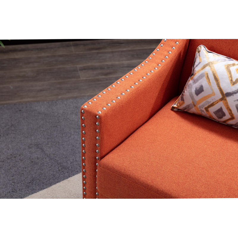 Méridienne capitonnée de 26,8 po de largeur, Orange