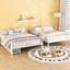 Lit superposé au-dessus de grand lit double en métal blanc avec 2 tiroirs - Style épuré pour les adolescents, coffre-fort en fer-1449801325