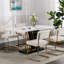 Mobilier, chaises de salle à manger modernes en tissu velours côtelé, base en métal doré, chaises de cuisine sans accoudoirs avec capitonnage à canaux, chaises d'appoint-920178980