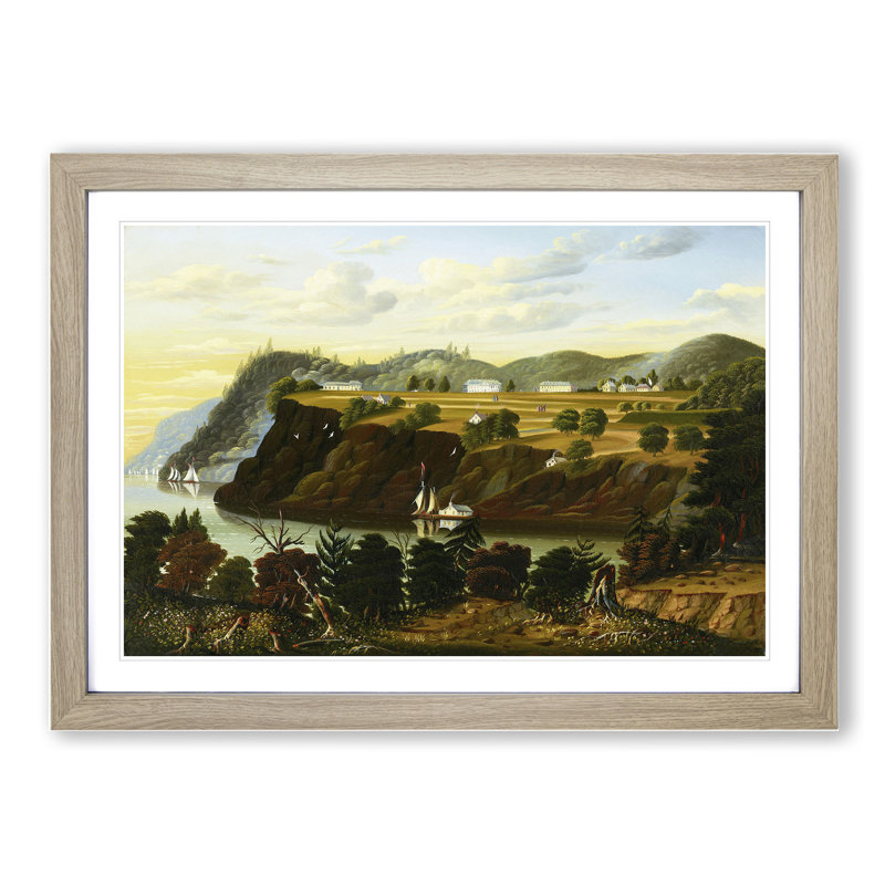 View of West Point by Thomas Chambers - Picture Frame Painting, 27cm H x 36cm W x 2cm D, Oak