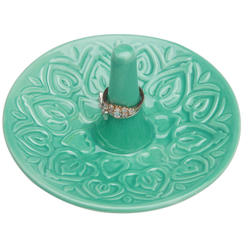 Bletchley Ceramic Heart Turquoise Ring Holder 