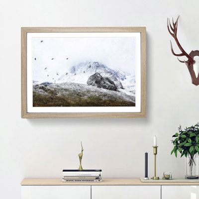 The Swiss Alps with a Flock of Birds - Picture Frame Painting Print