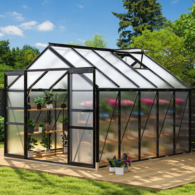 Serre en polycarbonate Balconera, 122.4", Noir satiné
