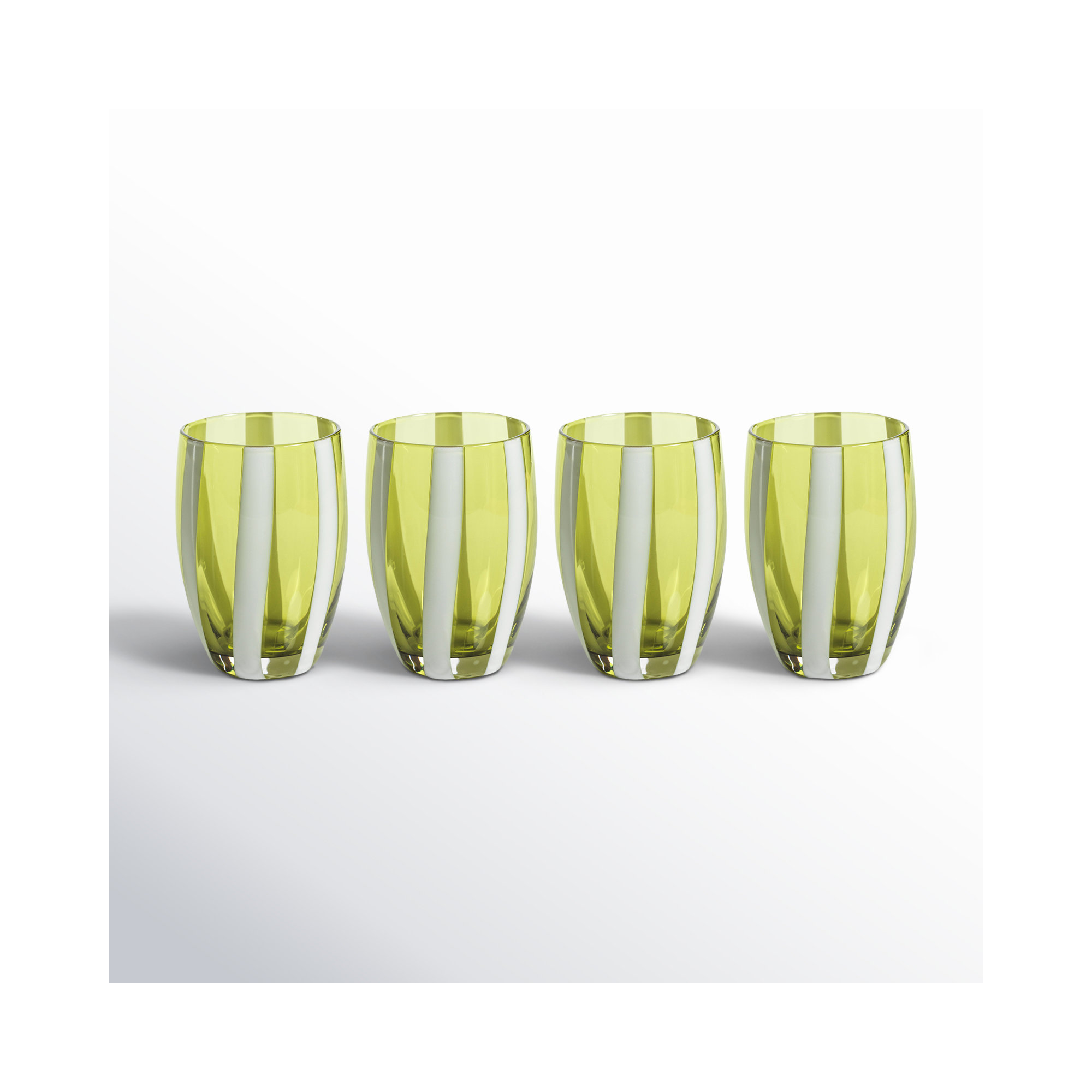 Brasilia Stemless Glasses, Set of 4, Green