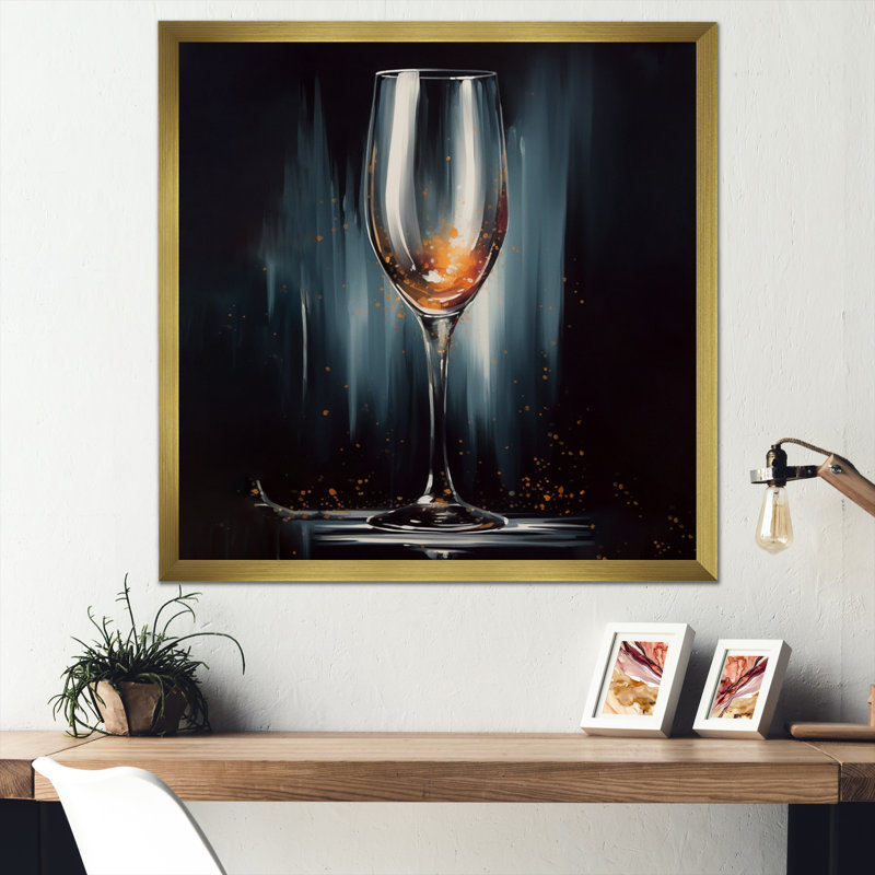 Glam Chcamagne Cascades, reproduction d'art sur toile, H 16 po x l 16 po x P 1 po, Encadrement doré