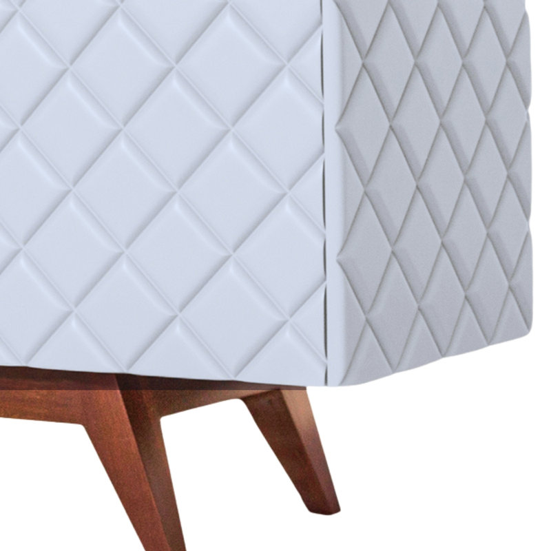 Buffet en bois massif 81 po, Blanc mat