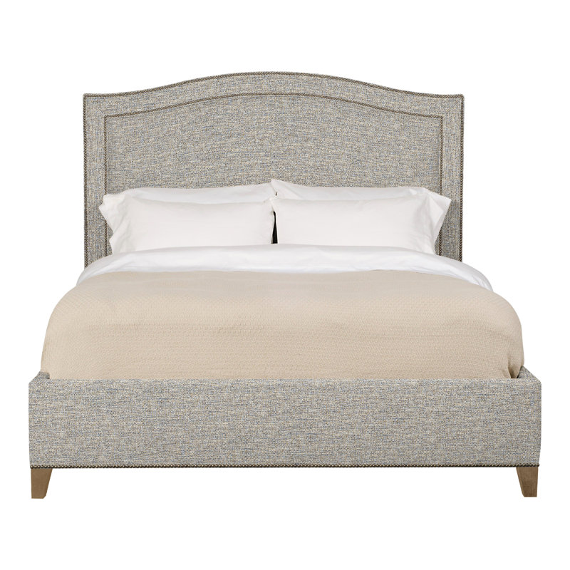 Caroline/Casey Queen Upholstered Low Profile Panel Bed, Impala Storm, Hampton, Yes