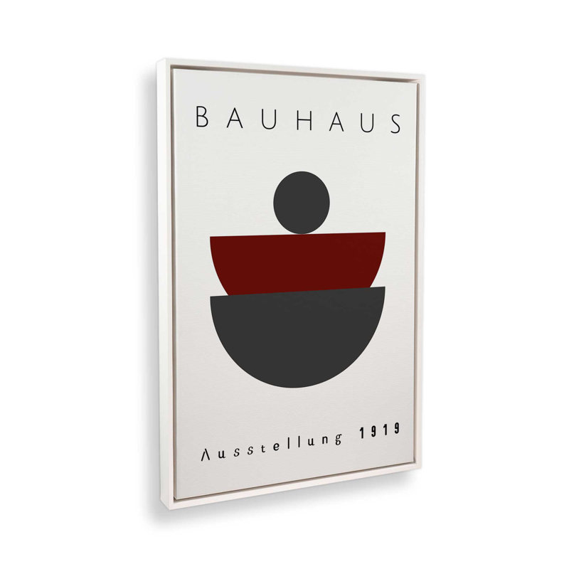Impression sur toile Bauhaus, Cadre flottant blanc opaque, H 18,75 po x l 12,75 po x P 1,75 po