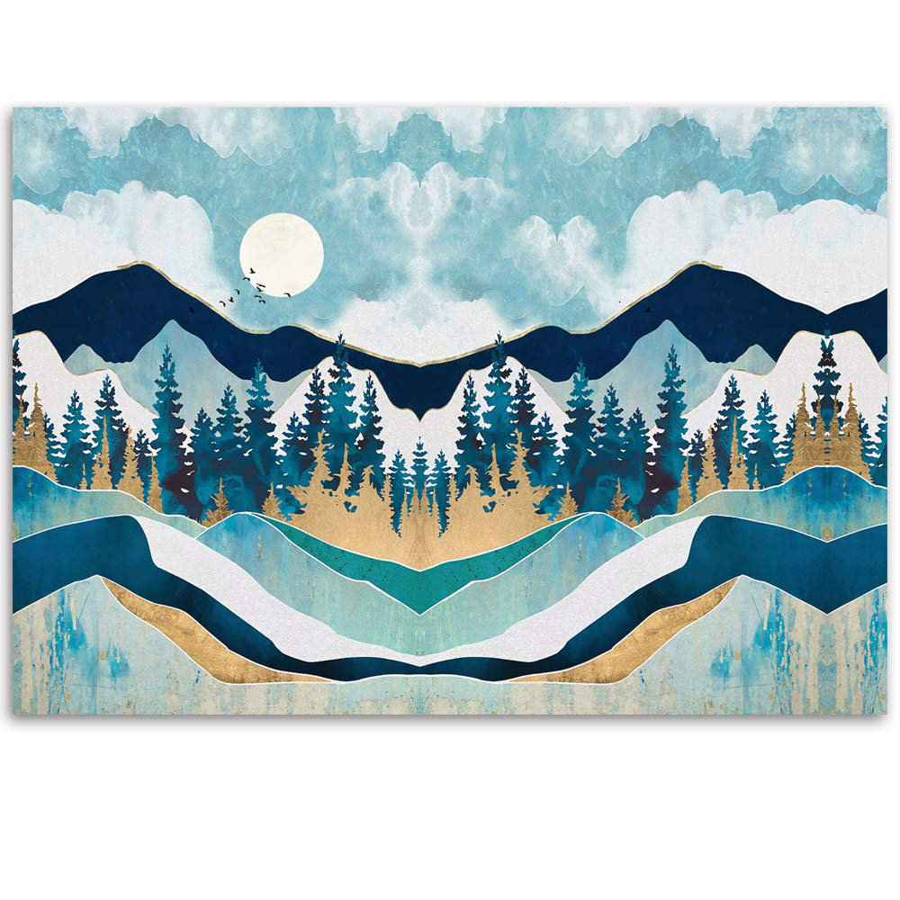 Abstract Mountains Peel & Stick Border IDEA4WALL 