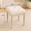 Banc de détente luxueux, banc d'entrée en lin pour se changer, banc de lit capitonné en velours, pieds en bois brossé, beige