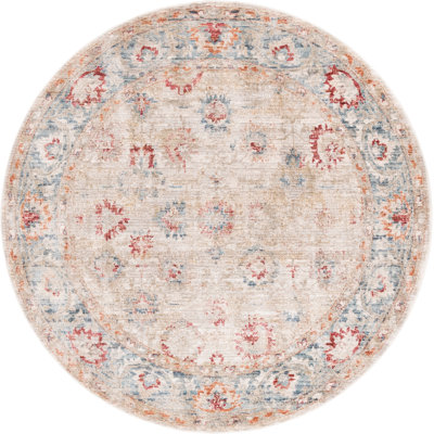 Ashaureah Kylee Traditional Ivory/Red/Blue Area Rug