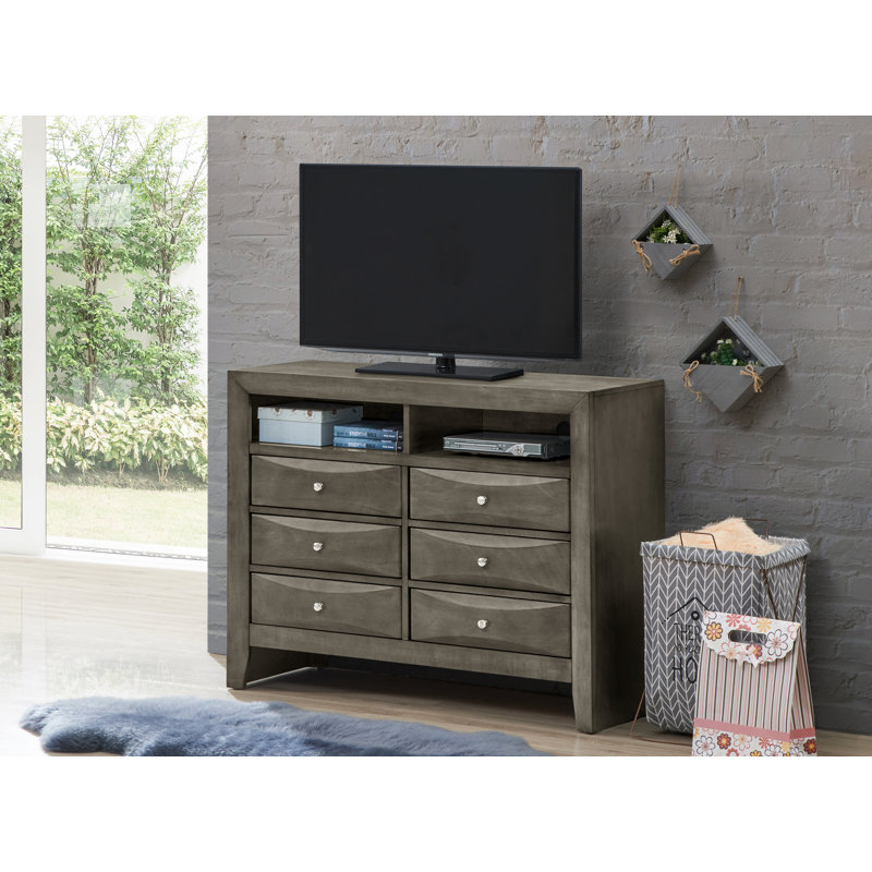 Marilla 47'' W 6 - Drawer Dresser, Gray