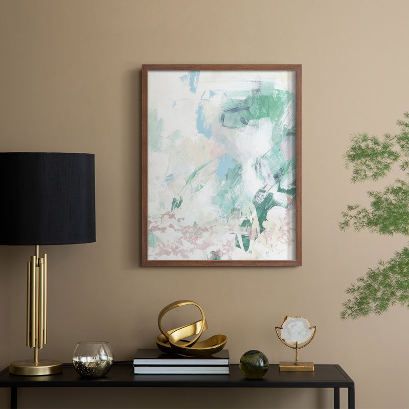 Reproduction encadrée «Arctic Blossoms II» - bois massif, H 15 po x l 12 po, Noyer