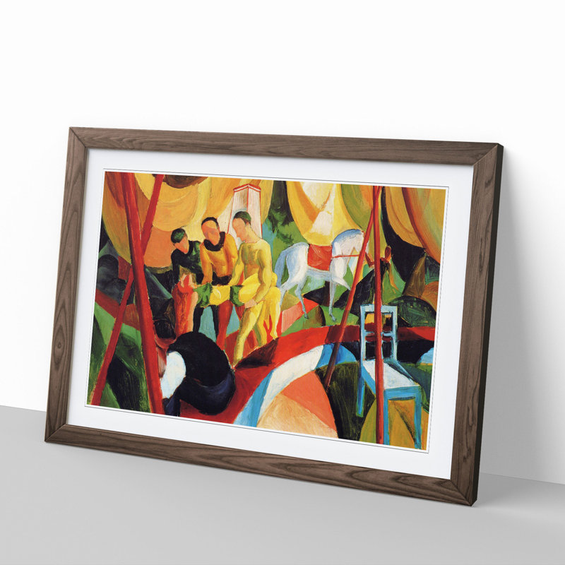 Circus by August Macke - Picture Frame Painting, Walnut Framed, 27cm H x 36cm W x 2cm D