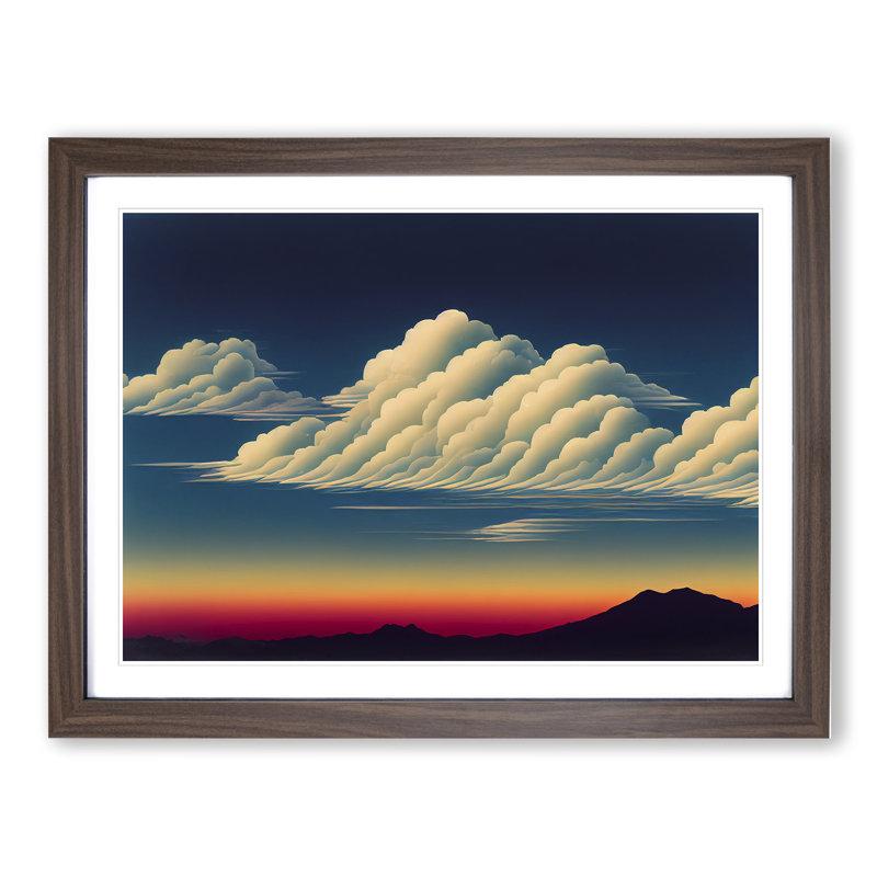 Dramatic Clouds - Single Picture Frame Print, Walnut Framed, 46cm H x 64cm W x 2cm D